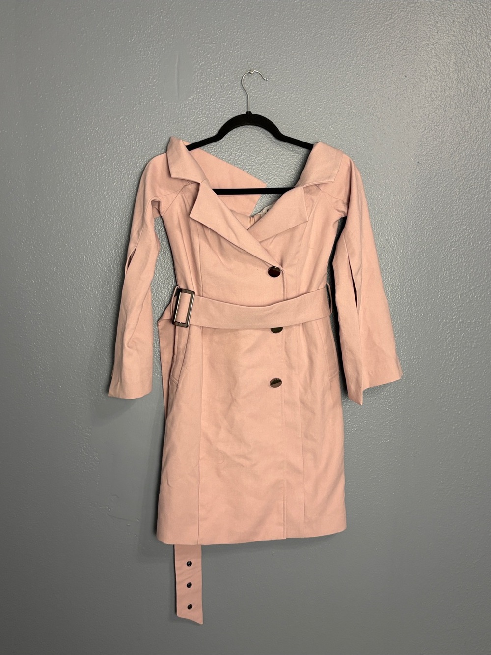 Women’s Pink Belted Trench Dress